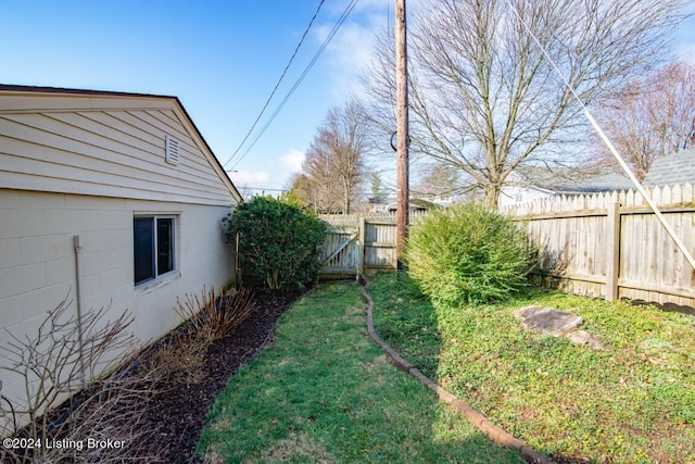 view of yard with fence