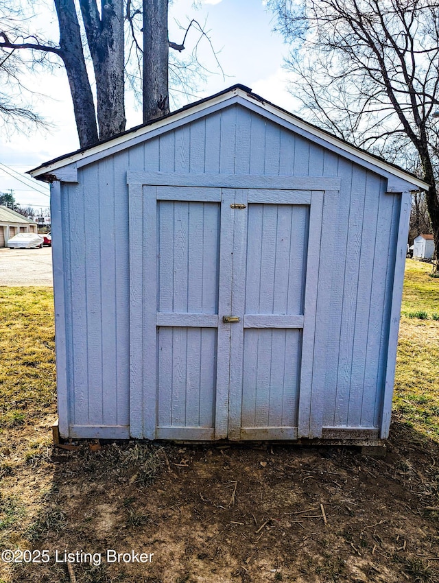 view of shed