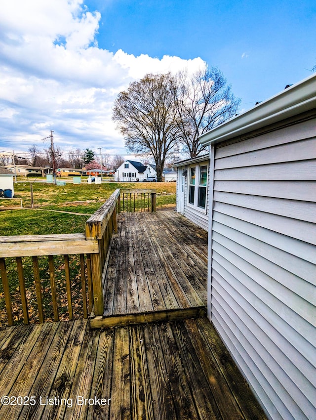 deck with a yard