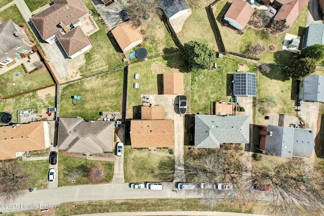 bird's eye view with a residential view