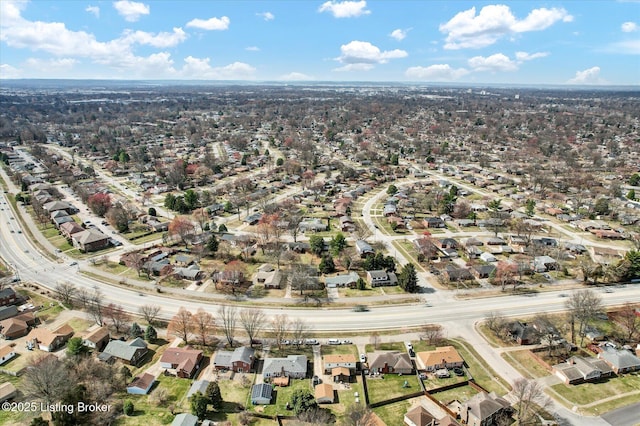 bird's eye view with a residential view