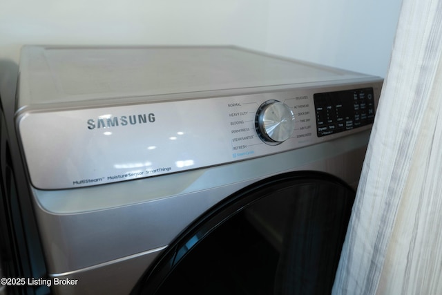 interior details featuring washer / dryer