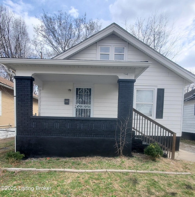 bungalow-style house with a porch