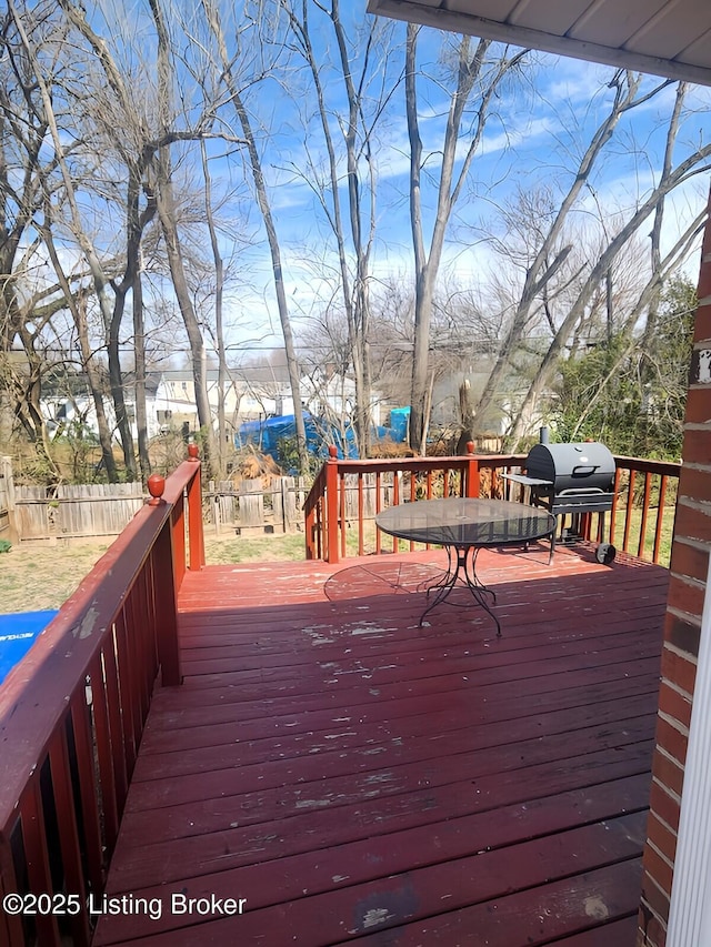 wooden terrace with fence