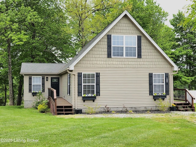 1034 Patriots Landing Ln, Falls Of Rough, KY 40119 - view of front of house with a front yard and a wooden deck