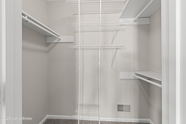 walk in closet featuring visible vents