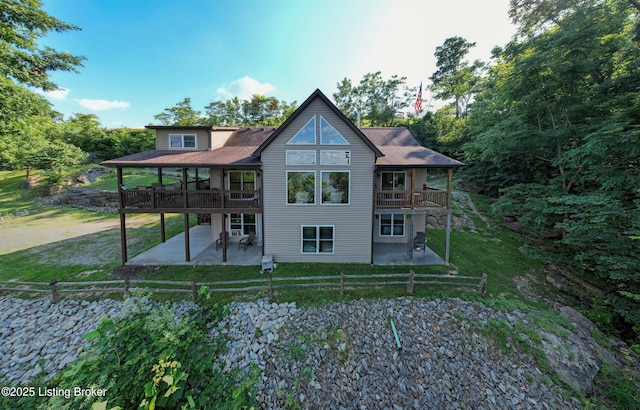 260 Patriots Path Ln, Falls Of Rough, KY 40119 - rear view of property with a patio area, a deck, and a fenced backyard
