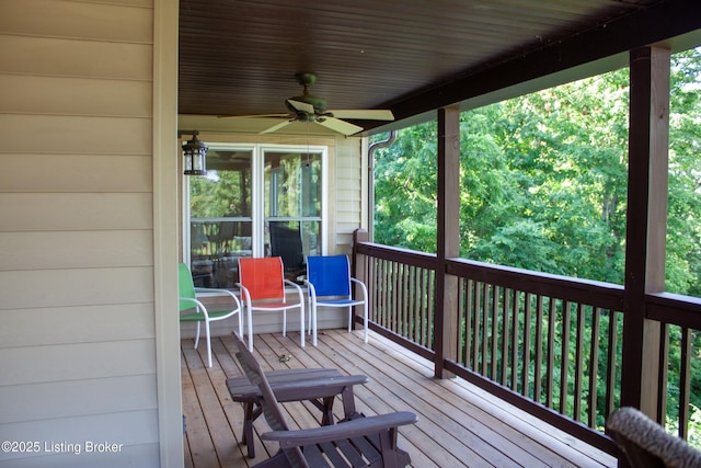 260 Patriots Path Ln, Falls Of Rough, KY 40119 - wooden deck featuring ceiling fan