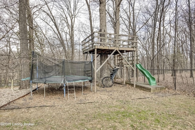 3140 Yorkshire Dr, Bardstown, KY 40004 - view of jungle gym with fence and a trampoline