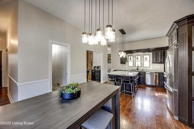 3140 Yorkshire Dr, Bardstown, KY 40004 - dining room with visible vents, a notable chandelier, and dark wood finished floors