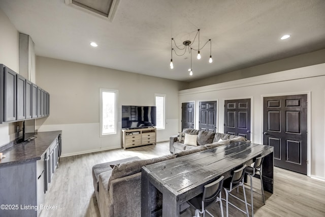 3140 Yorkshire Dr, Bardstown, KY 40004 - living room featuring light wood-style flooring, baseboards, and recessed lighting