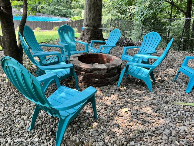 3140 Yorkshire Dr, Bardstown, KY 40004 - view of patio with a fire pit and a fenced backyard