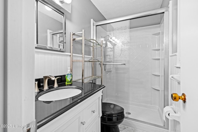 268 Cobb Rd, Eminence, KY 40019 - full bathroom with vanity, toilet, and a shower stall