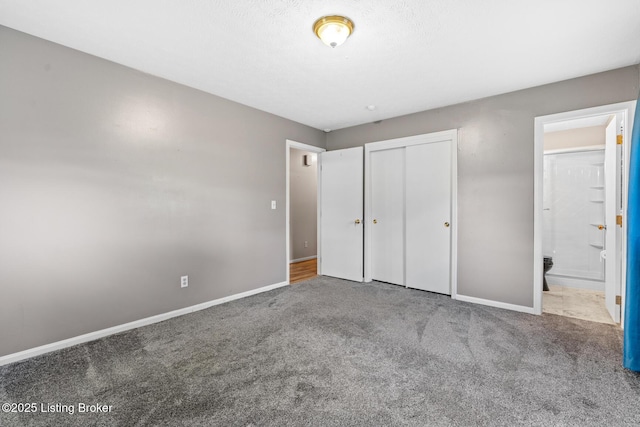 268 Cobb Rd, Eminence, KY 40019 - unfurnished bedroom with baseboards, ensuite bathroom, a closet, and carpet floors