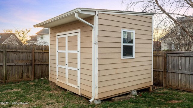 4316 Arwine Ct, Louisville, KY 40245 - view of shed with a fenced backyard