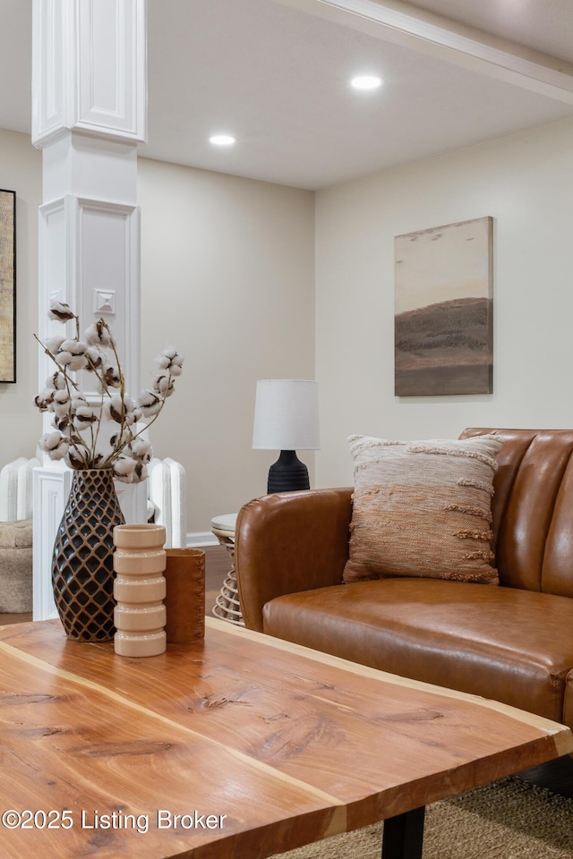 4316 Arwine Ct, Louisville, KY 40245 - living area featuring recessed lighting, baseboards, and wood finished floors