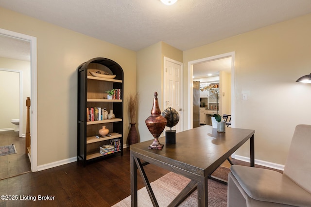 4316 Arwine Ct, Louisville, KY 40245 - office with baseboards, a textured ceiling, and dark wood-style floors