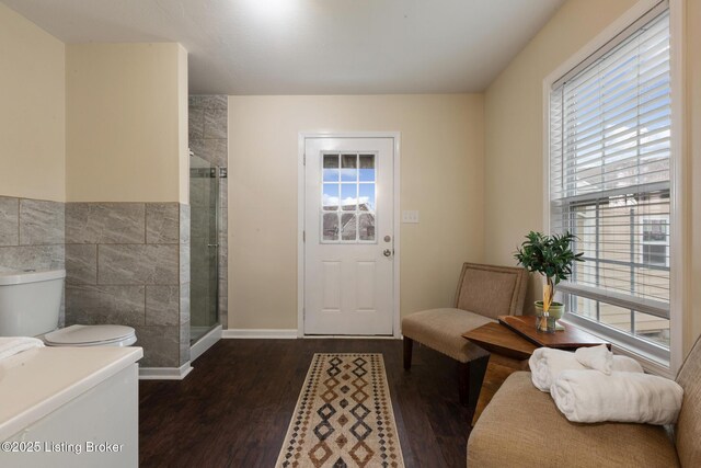 4316 Arwine Ct, Louisville, KY 40245 - bathroom featuring a healthy amount of sunlight, toilet, and wood finished floors