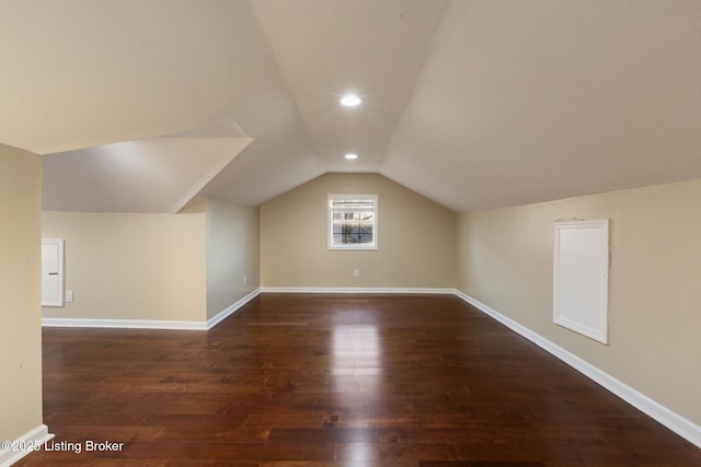 4316 Arwine Ct, Louisville, KY 40245 - bonus room with lofted ceiling, recessed lighting, wood finished floors, and baseboards