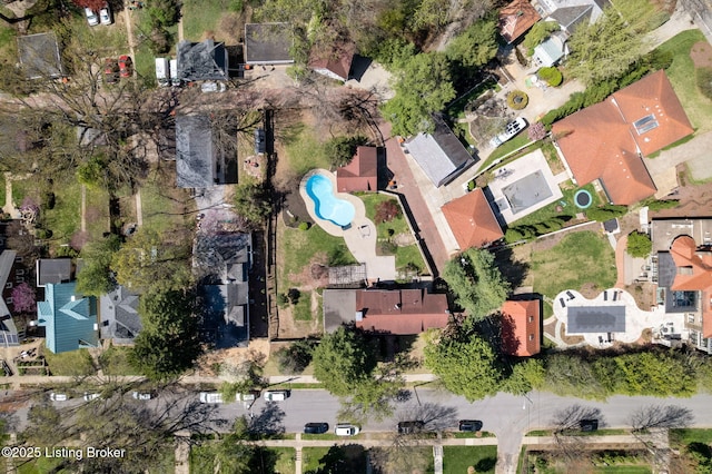 drone / aerial view with a residential view