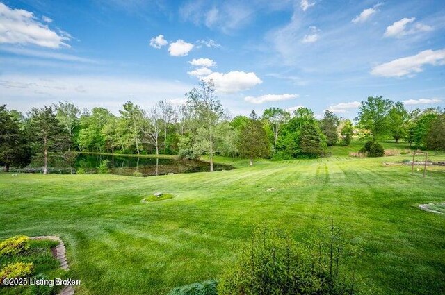 360 Rockcastle Villa, Shepherdsville, KY 40165 - view of grassy yard with view of wooded area