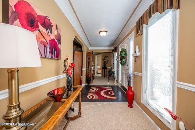 360 Rockcastle Villa, Shepherdsville, KY 40165 - corridor with crown molding and carpet