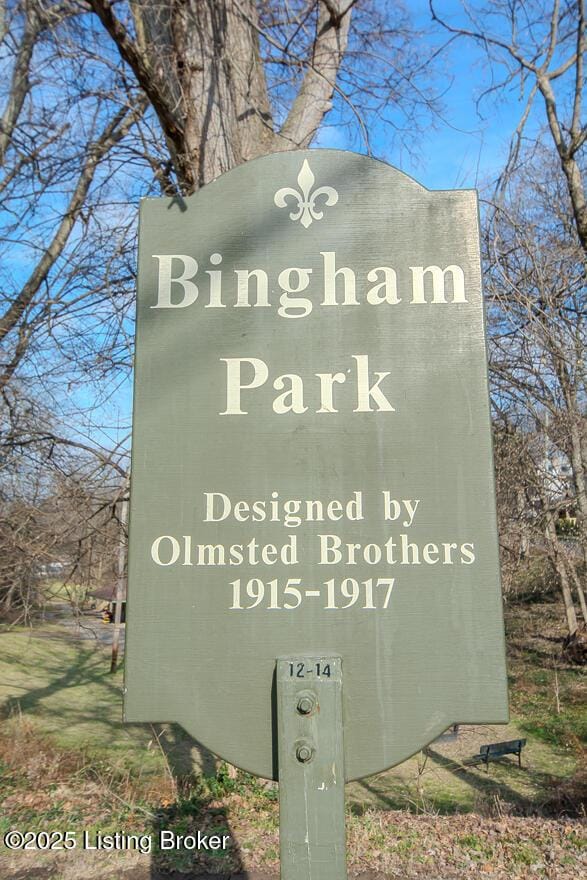 view of community sign