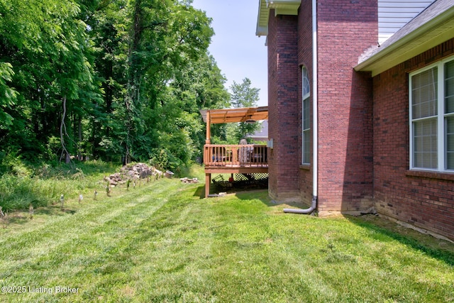 7603 Cottage Cove Way, Louisville, KY 40214 - view of green lawn with a deck