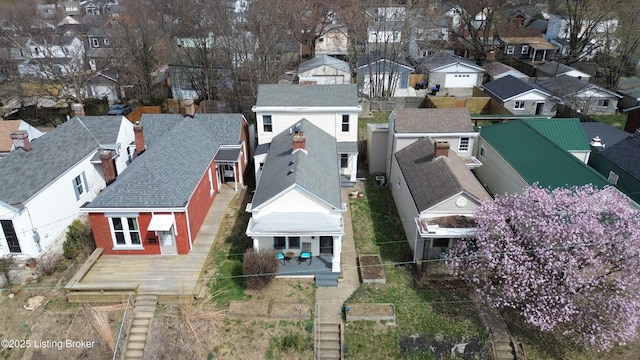 aerial view of residential area
