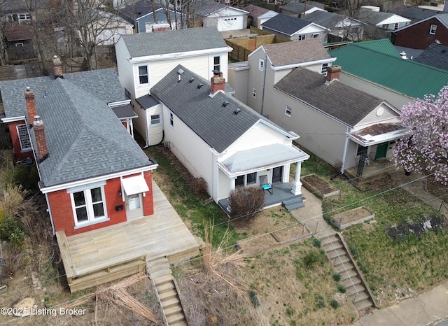 aerial view of residential area