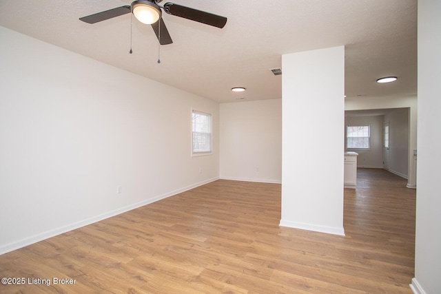 3833 Jupiter Rd, Louisville, KY 40218 - spare room with light wood-style floors, a ceiling fan, and baseboards