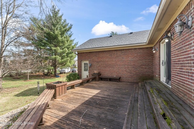6709 Wild Fox Ln, Prospect, KY 40059 - wooden terrace with a lawn