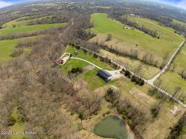 drone / aerial view featuring a rural view