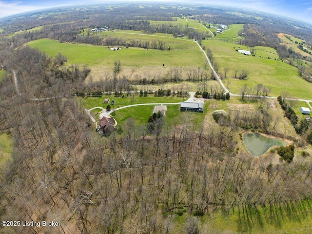 bird's eye view featuring a rural view