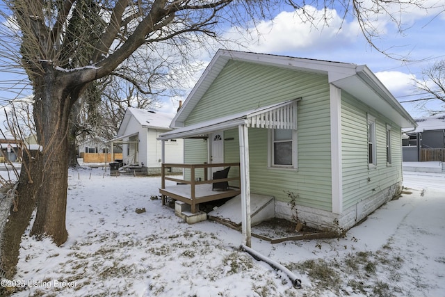 view of snowy exterior