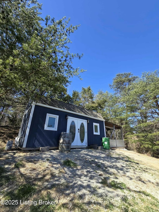 view of shed