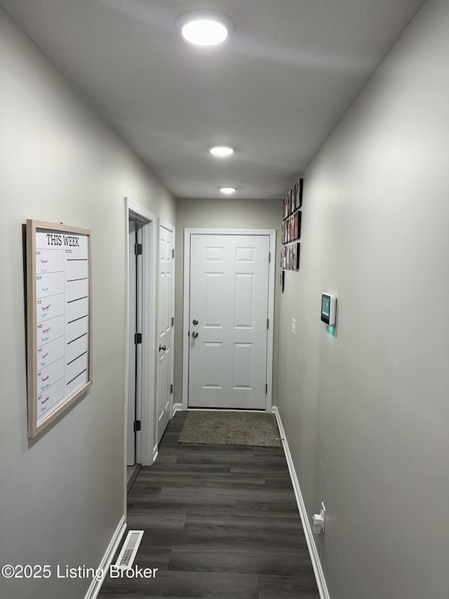 4177 Fairgrounds Rd, Brandenburg, KY 40108 - corridor with recessed lighting, baseboards, and dark wood-style floors
