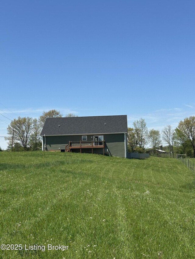 4177 Fairgrounds Rd, Brandenburg, KY 40108 - back of property featuring a yard and a deck