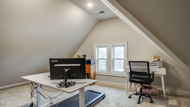 4742 Southern Pkwy, Louisville, KY 40214 - carpeted office space featuring baseboards, lofted ceiling, and visible vents