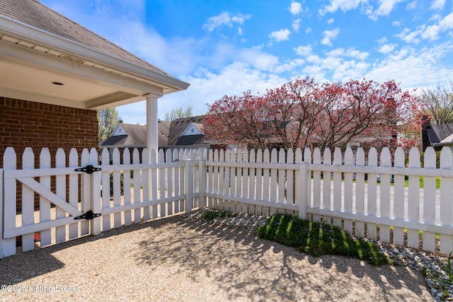 view of patio / terrace with a gate and fence