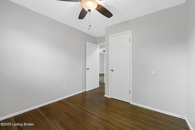 3217 Wellingmoor Ave, Louisville, KY 40218 - spare room with baseboards, ceiling fan, and hardwood / wood-style flooring