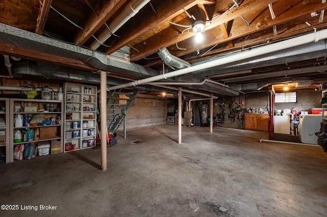 below grade area with stairs