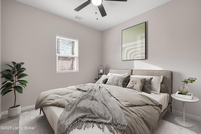 2064 Emmet Ave, Louisville, KY 40217 - bedroom with carpet flooring, visible vents, a ceiling fan, and baseboards