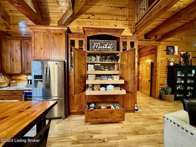 interior space featuring beverage cooler