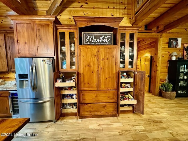 interior space featuring beverage cooler