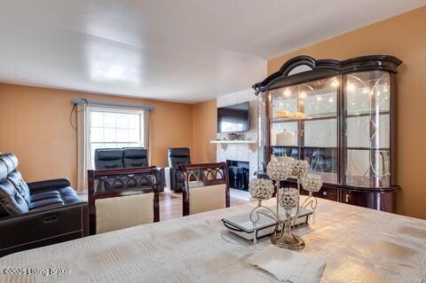 3307 Leith Ln Apt 3, Louisville, KY 40218 - dining space featuring a tiled fireplace