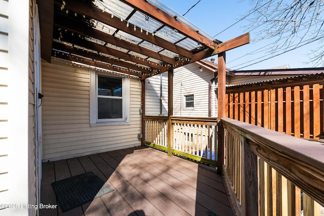 628 Harrison Ave, Louisville, KY 40217 - wooden terrace featuring a pergola