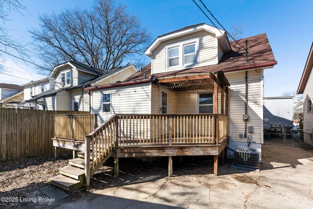 628 Harrison Ave, Louisville, KY 40217 - back of house with a wooden deck and fence