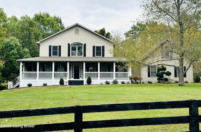 3205 Wildwood Trl, La Grange, KY 40031 - farmhouse with a porch and roof with shingles
