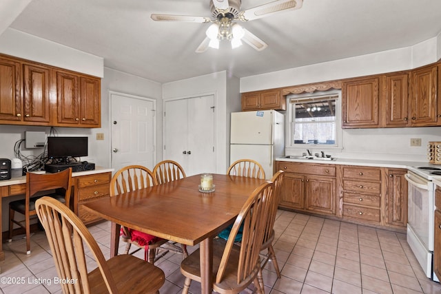 1147 Poplar Grove Rd, Buffalo, KY 42716 - dining area with a ceiling fan and light tile patterned flooring